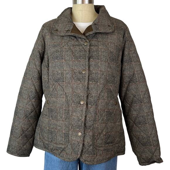 NWT Eddie Bauer Women's Quilted Plaid Water Repellent Insulated Field Jacket XL - Picture 2 of 13